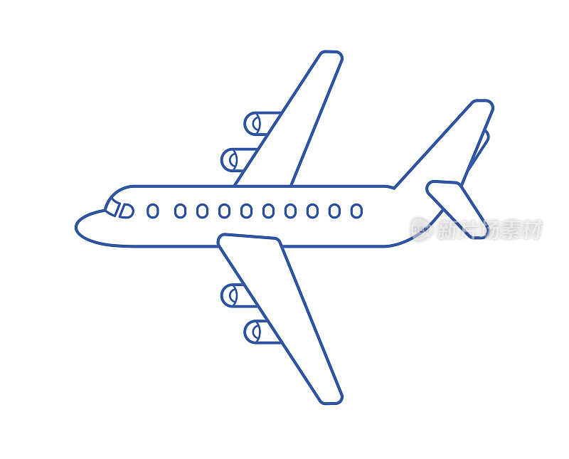 Passenger airplane line icon